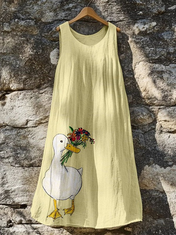 Whimsical Bloom Duck Art Dress
