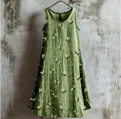 Honeybee Meadow Tank Dress Green