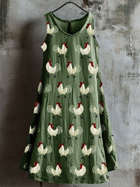 Rustic Rooster Art Tank Dress
