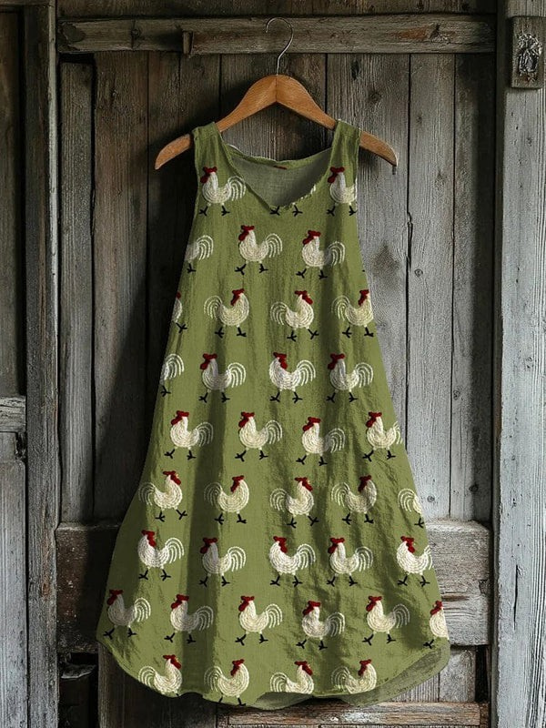 Rustic Rooster Tank Dress