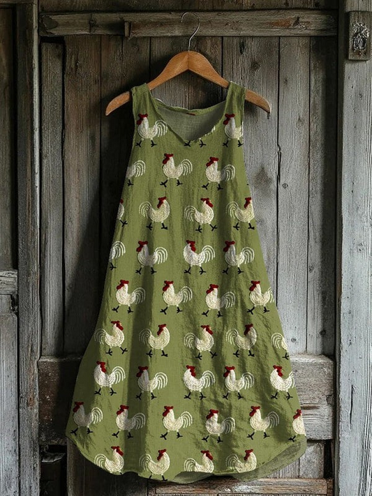 Rustic Rooster Tank Dress